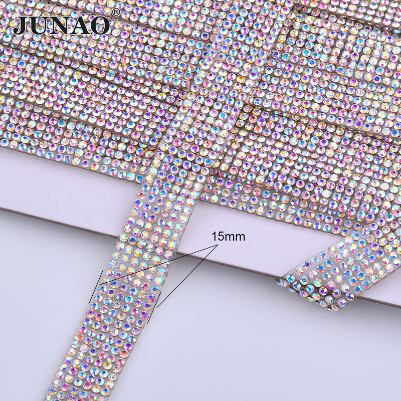 Crystal Mesh Fabric - JUNAO-Garniture en tissu biscuits cristal AB,