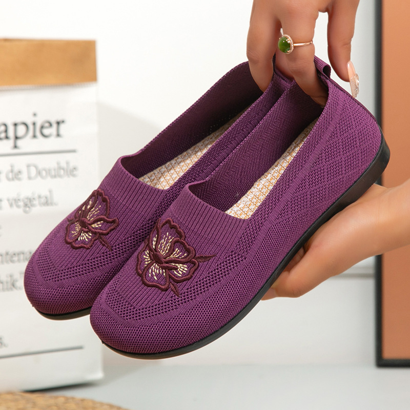 Embellish Knit - Mocassins en tricot pour femmes, à
