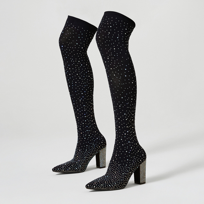 Bottes hautes en tissu extensi - Crystal Mesh Fabric avis et prix