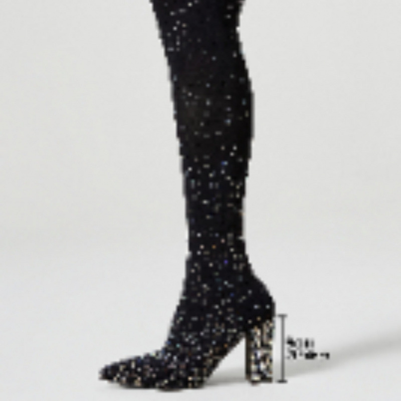Bottes hautes en tissu extensi - Crystal Mesh Fabric avis et prix