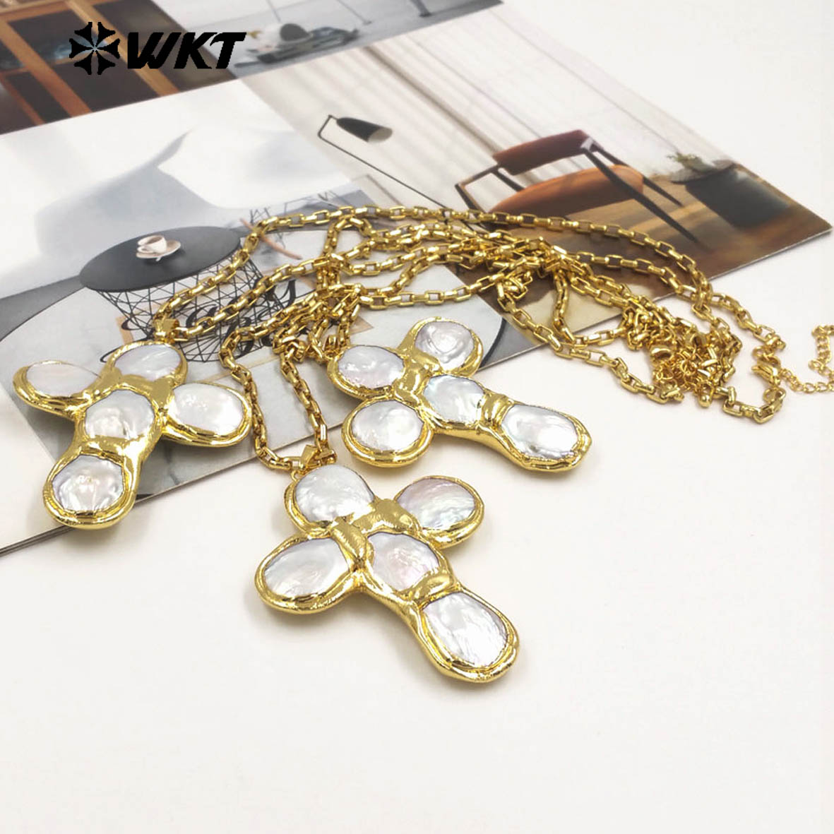 WT-JN349 Collier en forme de c - Pearl Trim Chain avis et prix